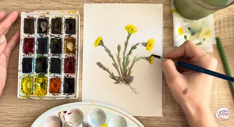 Рисуем Мать-и-мачеха