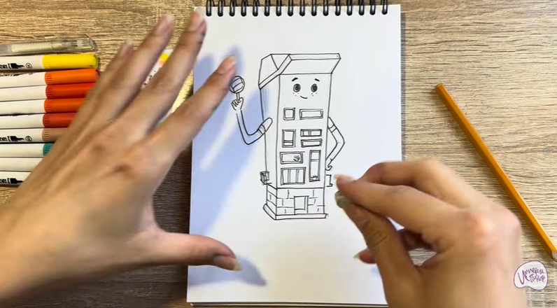 Рисуем Петя из мультфильма  "Домики"
