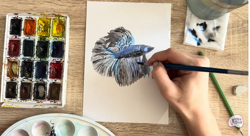 Рисуем Рыба петушок