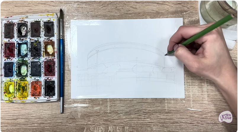 Рисуем Стадион Краснодар