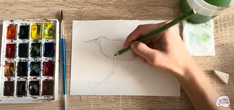 Рисуем Выпь Рисуем Выпь