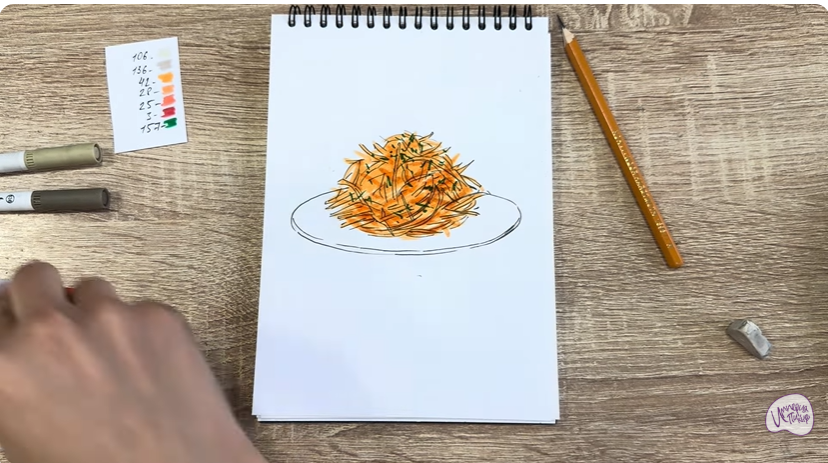 Рисуем Морковь по-корейски