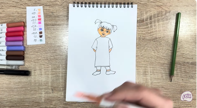 Рисуем Бу из «Корпорации монстров»