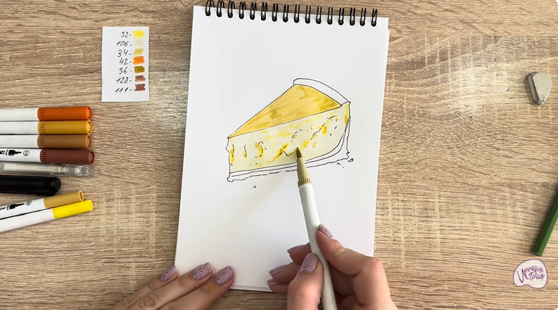 Рисуем Кусочек чизкейка