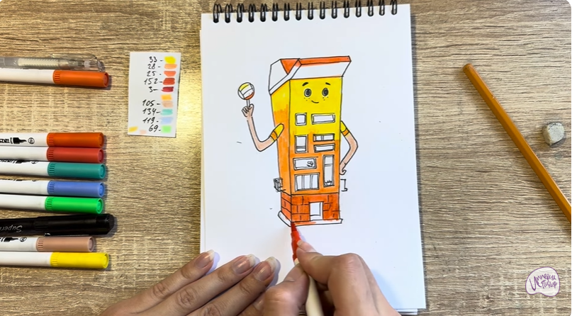 Рисуем Петя из мультфильма  "Домики"