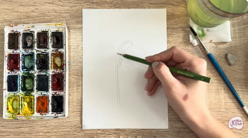 Рисуем Желтый рябчик