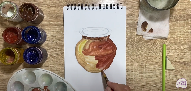 Рисуем Глиняный горшок