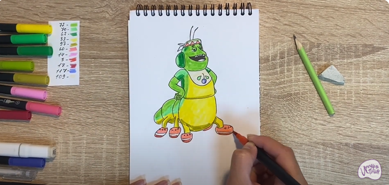 Рисуем Вупсень из "Лунтика"