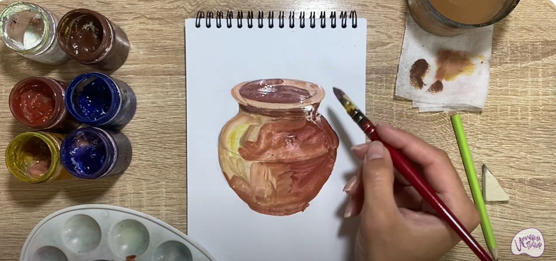 Рисуем Глиняный горшок