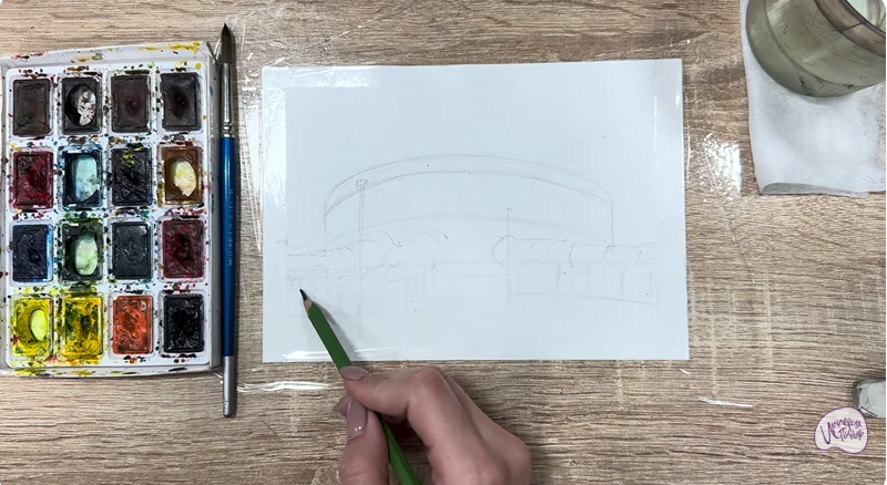 Рисуем Стадион Краснодар