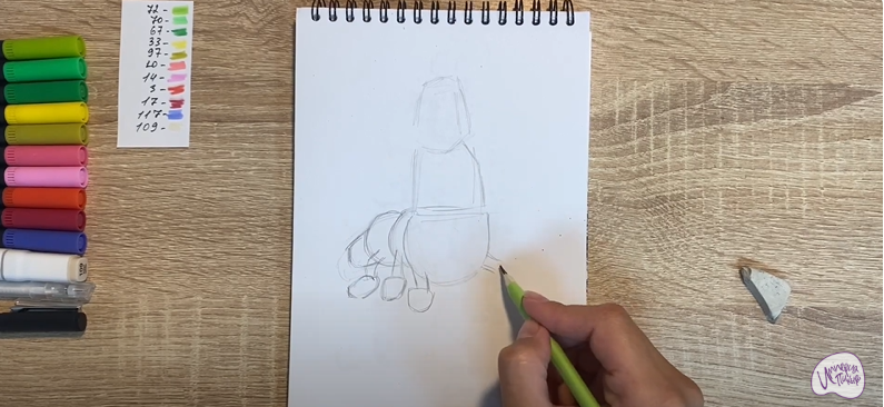 Рисуем Вупсень из "Лунтика"