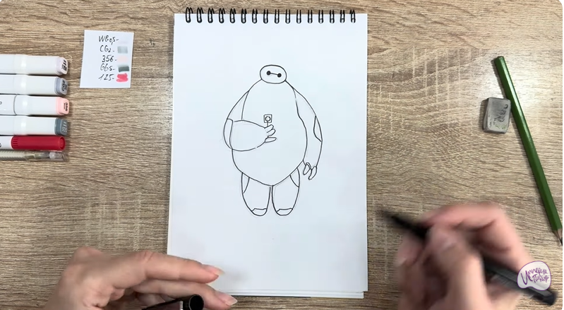 Рисуем Бэймакс из «Город героев»