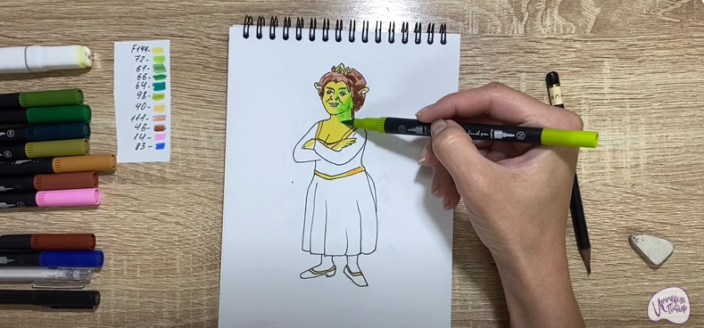 Рисуем Принцесса Фиона из "Шрека"