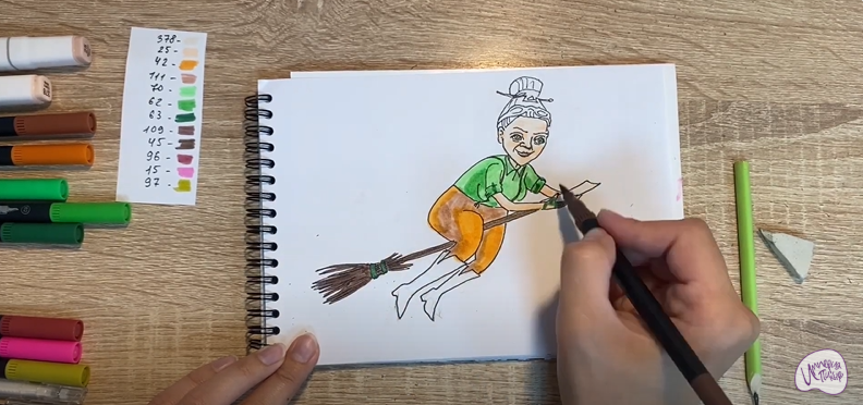 Рисуем Баба Яга из "Царевны"
