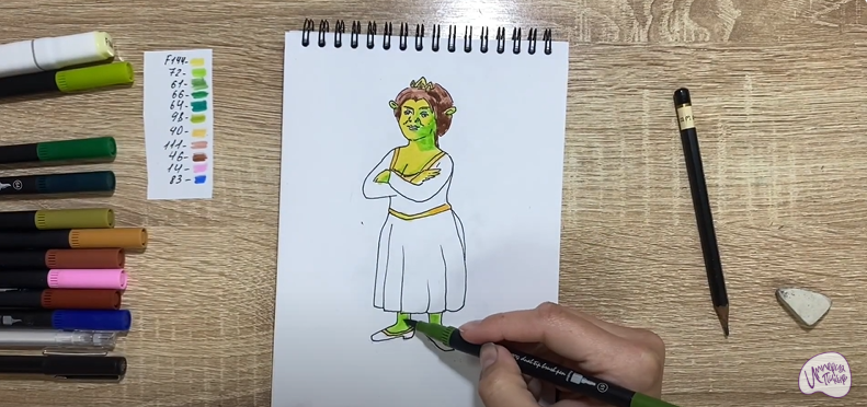 Рисуем Принцесса Фиона из "Шрека"