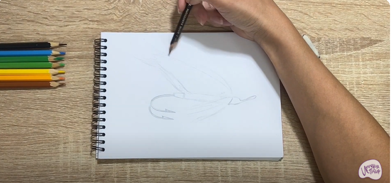 Рисуем Мушка для рыбалки