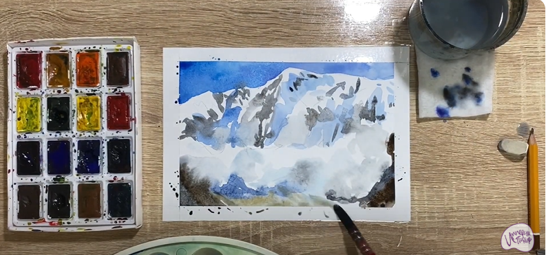 Рисуем Сход лавины