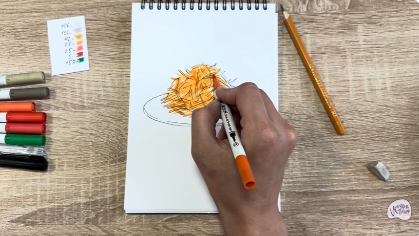 Рисуем Морковь по-корейски
