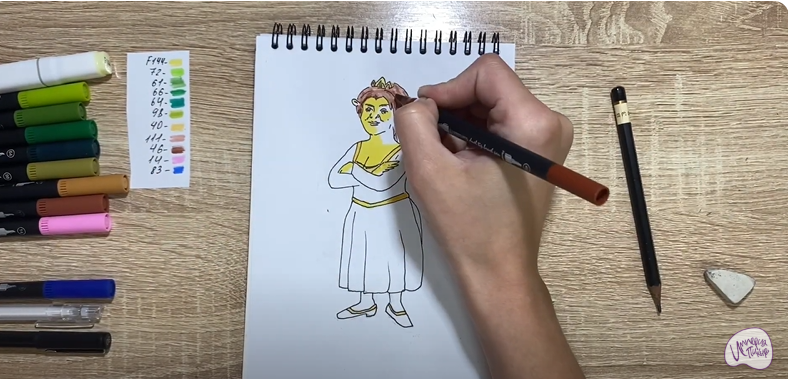 Рисуем Принцесса Фиона из "Шрека"