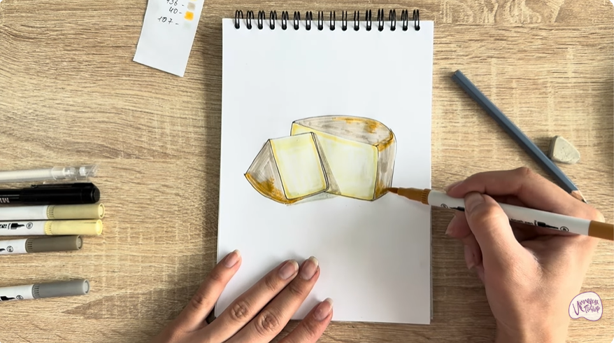 Рисуем Сыр пекорино
