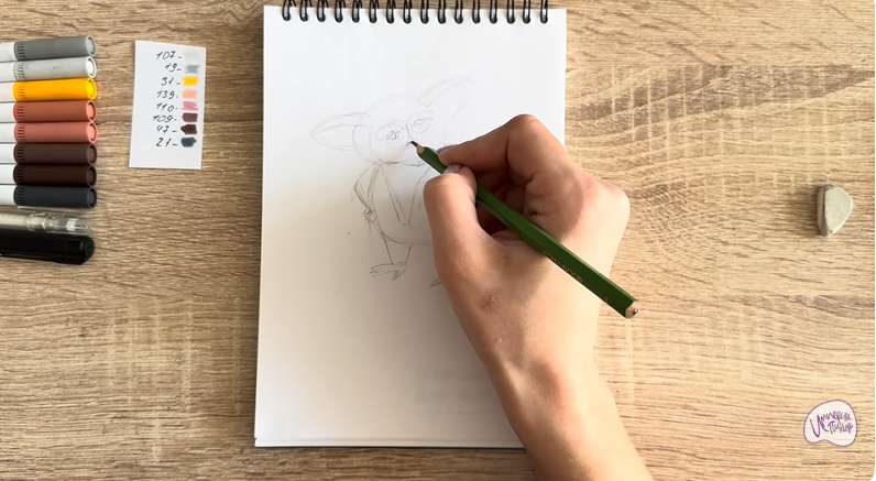 Рисуем Морис из "Мадагаскар"