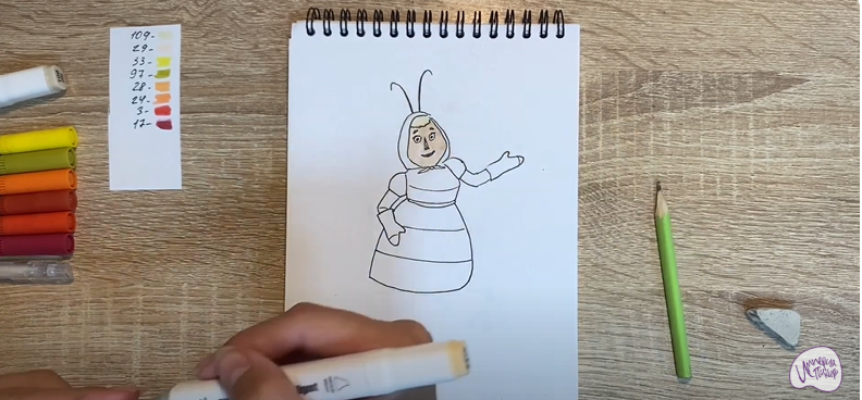 Рисуем Баба Капа из "Лунтика"