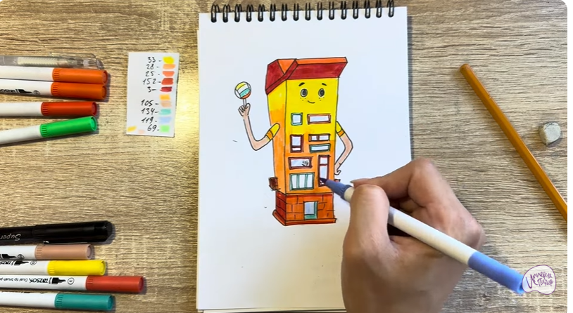 Рисуем Петя из мультфильма  "Домики"