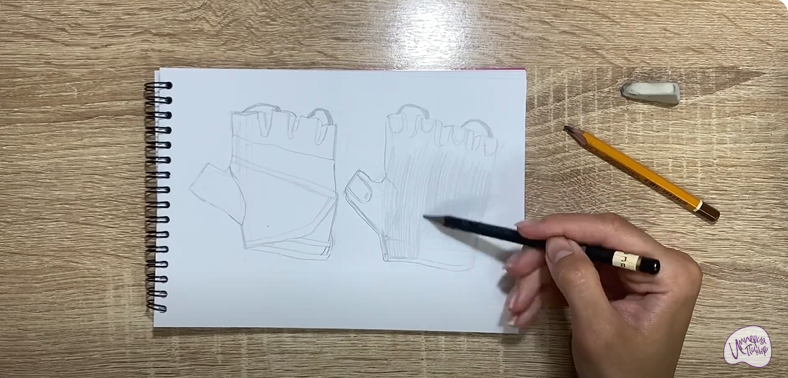Рисуем Перчатки для фитнеса