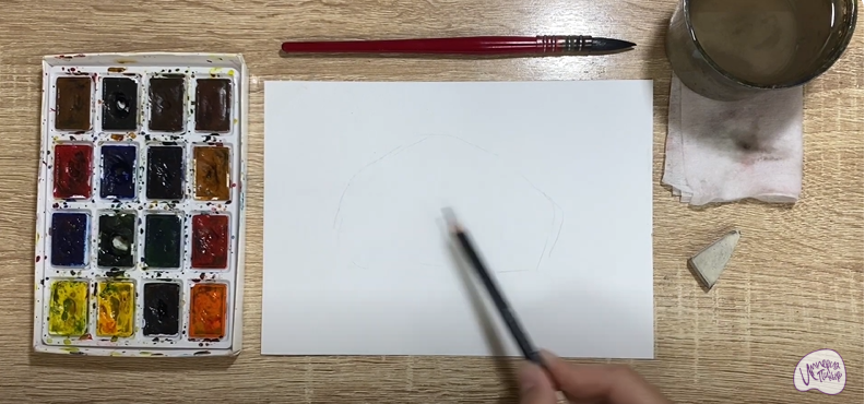 Рисуем Ежовик гребенчатый