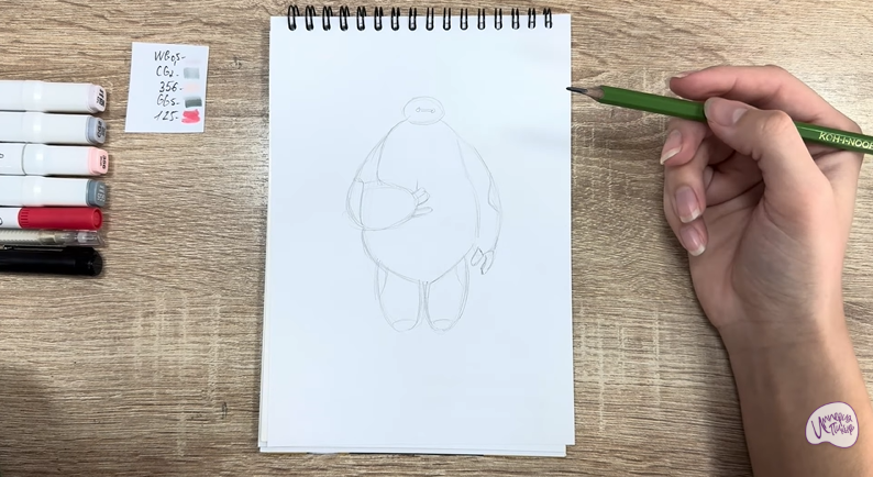 Рисуем Бэймакс из «Город героев»