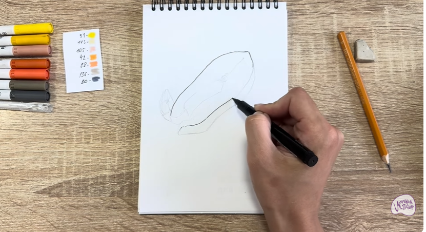Рисуем Стейк из форели