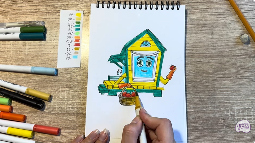 Рисуем Вася из мультфильма  "Домики"