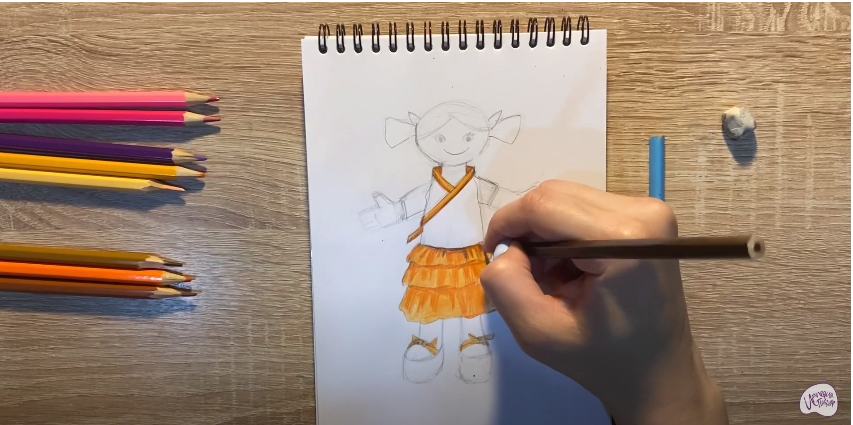 Рисуем Текстильная кукла
