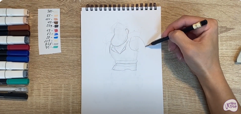 Рисуем Косолапый из мультфильма "Маракуда"