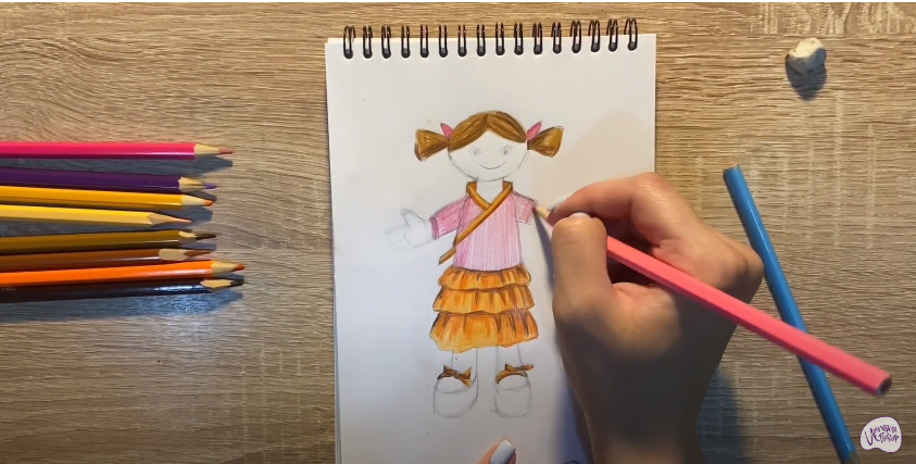 Рисуем Текстильная кукла