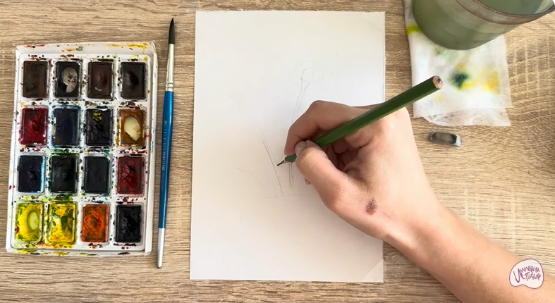 Рисуем Мать-и-мачеха