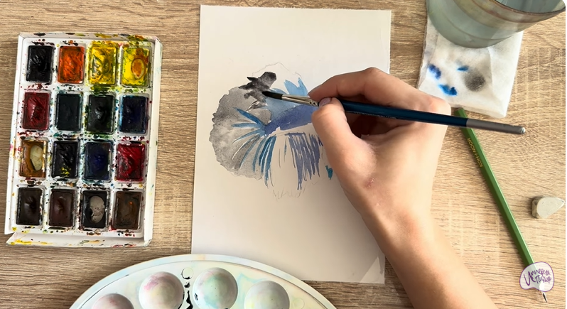 Рисуем Рыба петушок