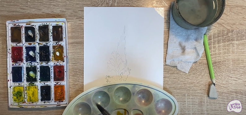 Рисуем Гроздовник ромашколистный