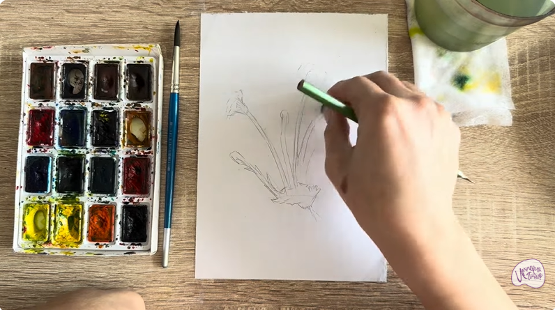 Рисуем Мать-и-мачеха