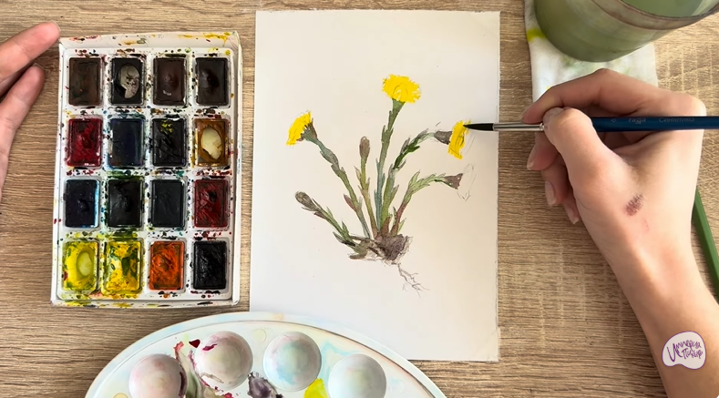 Рисуем Мать-и-мачеха