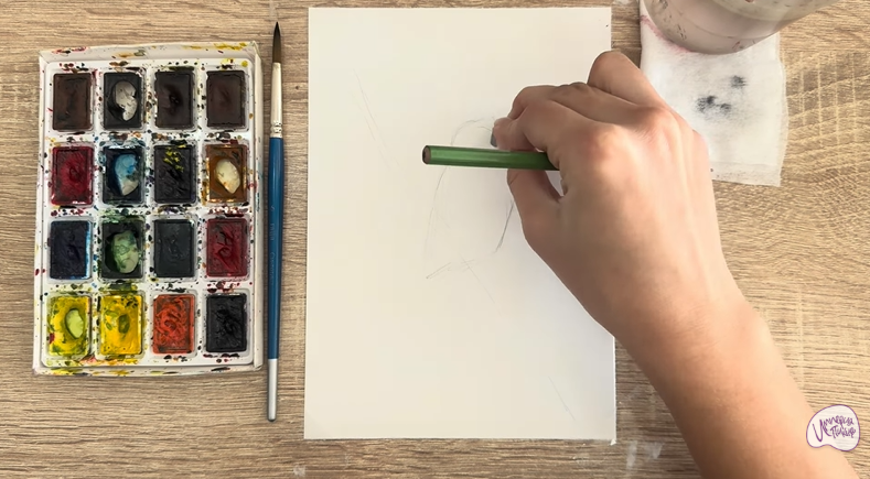 Рисуем Длиннохвостая синица