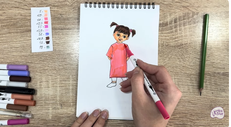 Рисуем Бу из «Корпорации монстров»