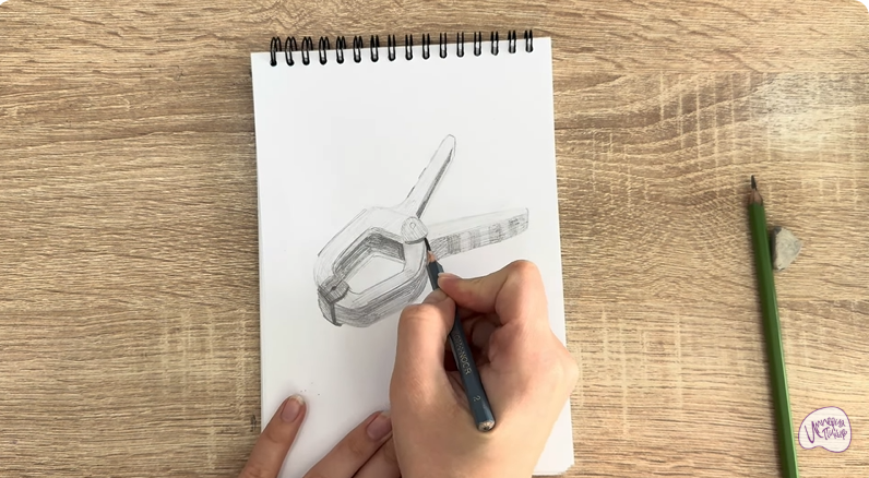 Рисуем Пластиковый зажим