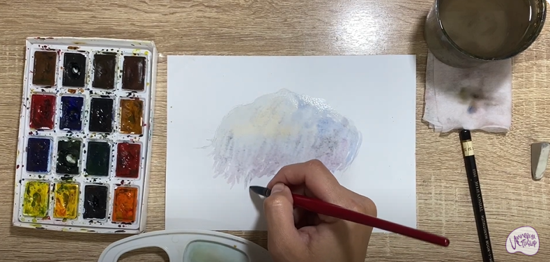 Рисуем Ежовик гребенчатый