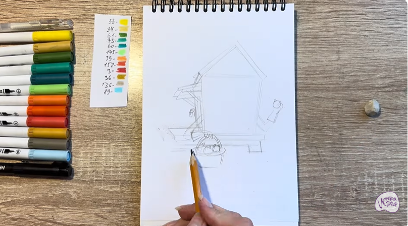 Рисуем Вася из мультфильма  "Домики"
