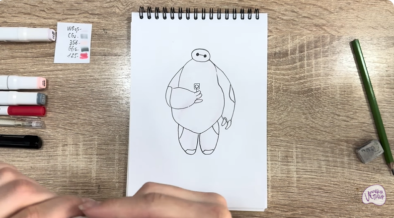 Рисуем Бэймакс из «Город героев»