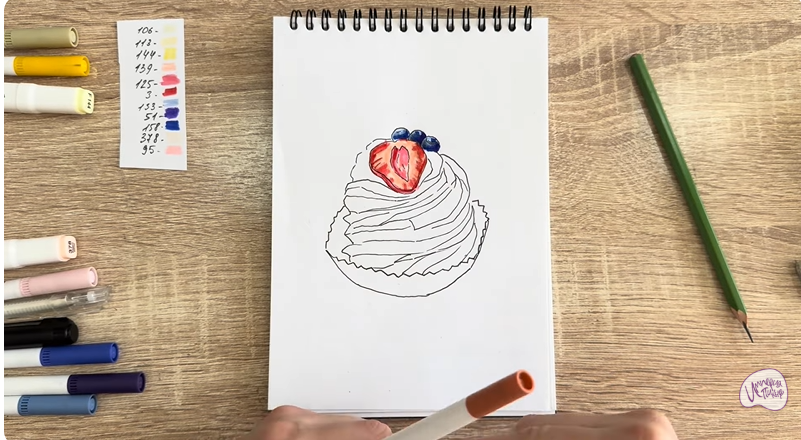 Рисуем Пирожное "Павлова"