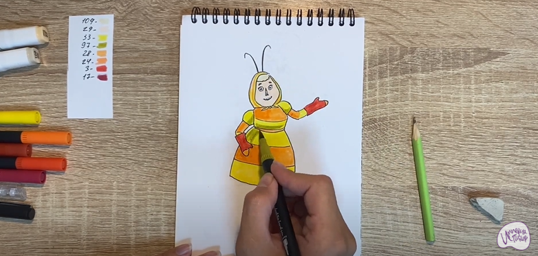 Рисуем Баба Капа из "Лунтика"