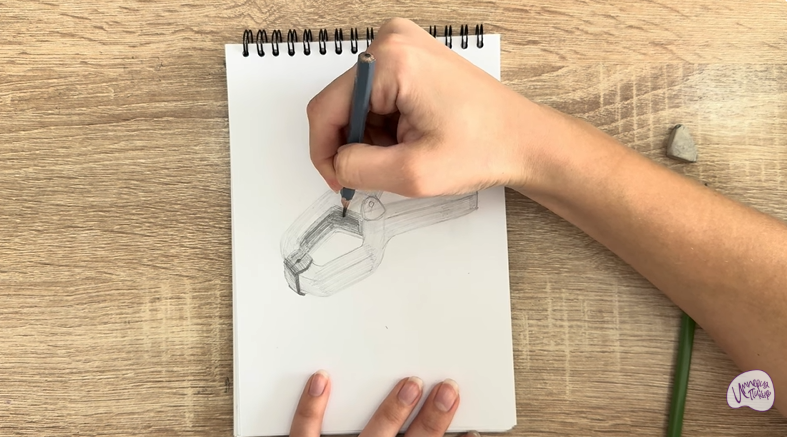 Рисуем Пластиковый зажим