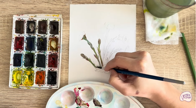 Рисуем Мать-и-мачеха